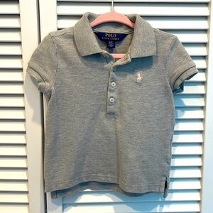 3T heather grey Ralph Lauren girls polo shirt